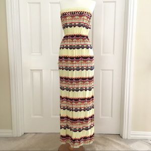 RACHEL ROY • STRAPLESS TRIBAL FESTIVE MAXI DRESS